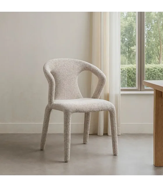 SILLA JASPEADO GRIS TEJIDO SALÓN 52,50 X 59 X 79 CM