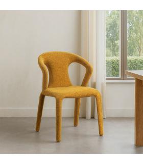 SILLA JASPEADO MOSTAZA TEJIDO SALÓN 52,50 X 59 X 79 CM