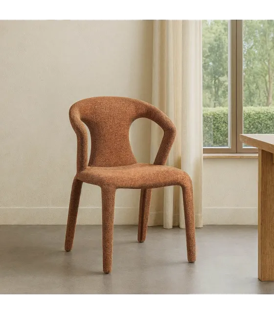 SILLA JASPEADO MARRÓN TEJIDO SALÓN 52,50 X 59 X 79 CM