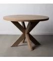 Natural Dining Table Olmo Wood 120 x 120 x 76 cm