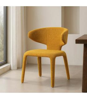 SILLA JASPEADO MOSTAZA TEJIDO SALÓN 58 X 60 X 81 CM