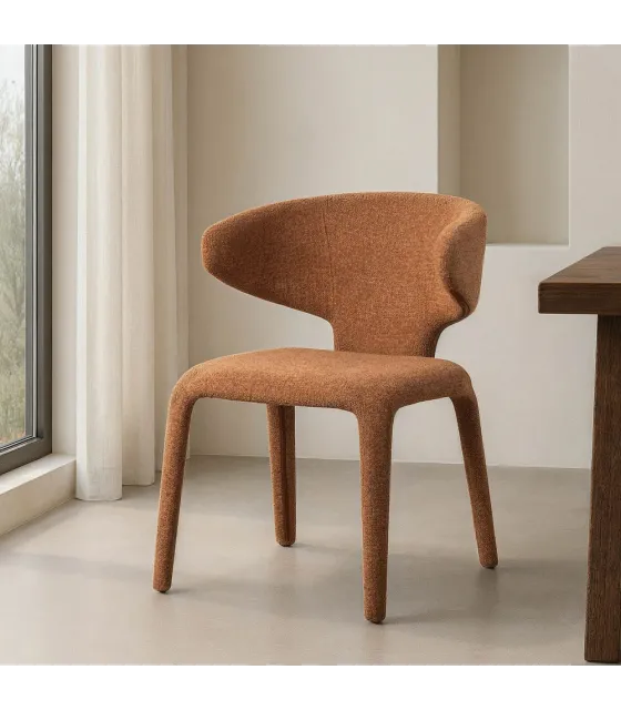 SILLA JASPEADO MARRÓN TEJIDO SALÓN 58 X 60 X 81 CM