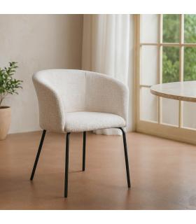 SILLA CREMA TEJIDO-METAL SALÓN 61 X 56 X 77,50 CM