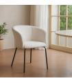 Cream fabric-metal living room chair 61 x 56 x 77.5 cm