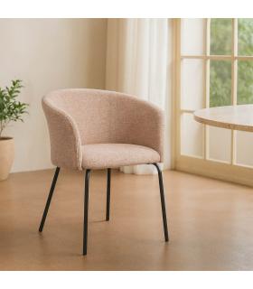 SILLA ROSA TEJIDO-METAL SALÓN 61 X 56 X 77,50 CM