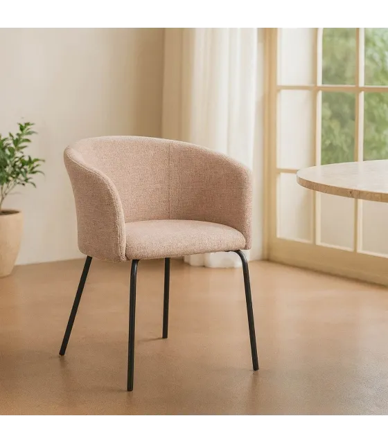 SILLA ROSA TEJIDO-METAL SALÓN 61 X 56 X 77,50 CM