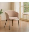 Pink fabric-metal living room chair 61 x 56 x 77.5 cm