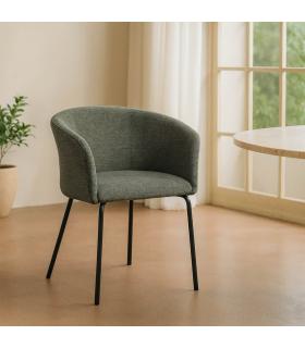 SILLA VERDE TEJIDO-METAL SALÓN 60,50 X 55 X 78,50 CM