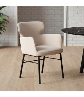 SILLA CREMA TEJIDO-METAL SALÓN 59,50 X 62,50 X 86 CM