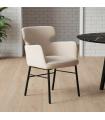 Cream fabric-metal living room chair 59.5 x 62.5 x 86 cm