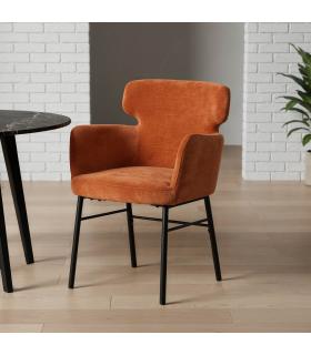 SILLA TERRACOTA TEJIDO-METAL SALÓN 59,50 X 62,50 X 86 CM