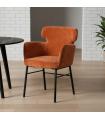 Terracotta fabric-metal living room chair 59.5 x 62.5 x 86 cm