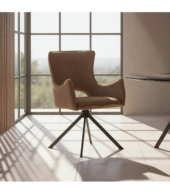 SILLA BEIGE TEJIDO-METAL SALÓN 58,50 X 60 X 86,50 CM