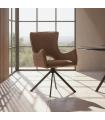 Beige fabric-metal living room chair 58.5 x 60 x 86.5 cm