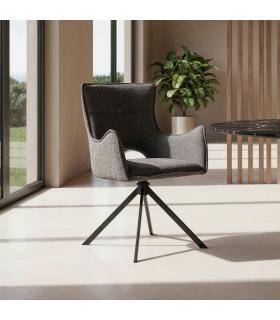 SILLA GRIS TEJIDO-METAL SALÓN 58,50 X 60 X 86,50 CM