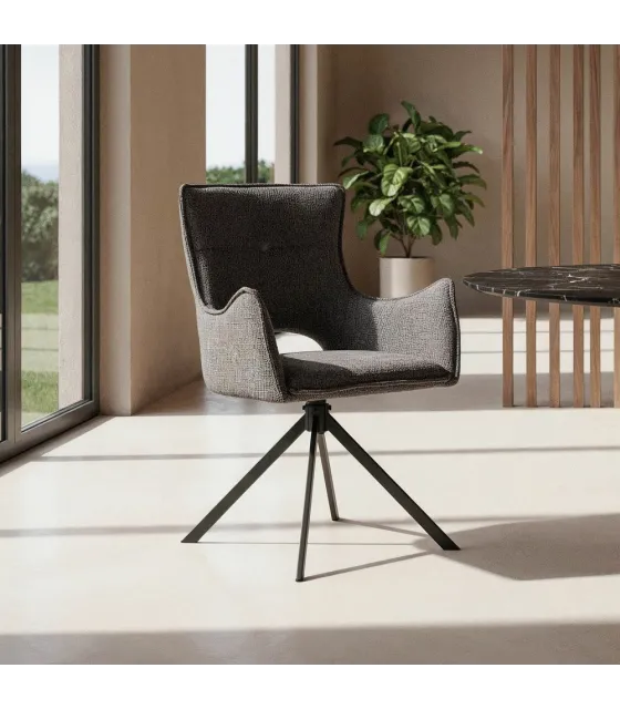 SILLA GRIS TEJIDO-METAL SALÓN 58,50 X 60 X 86,50 CM