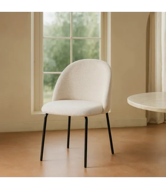 SILLA CREMA TEJIDO-METAL CONTRACT 49 X 48 X 80 CM