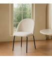 Cream fabric-metal contract chair 49 x 48 x 80 cm