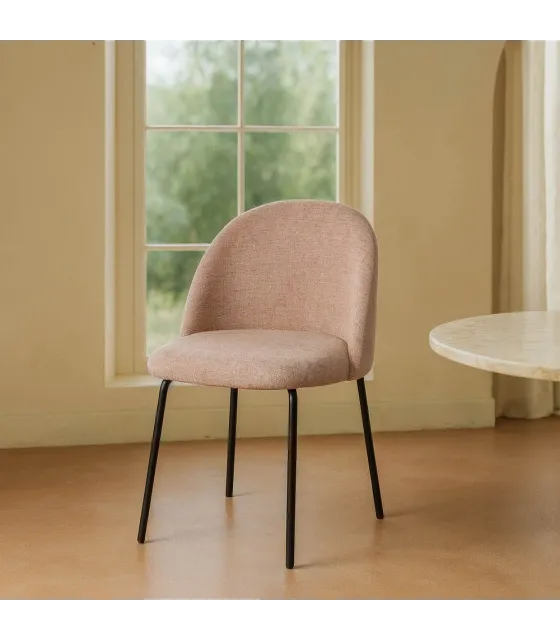 SILLA ROSA TEJIDO-METAL CONTRACT 49 X 48 X 80 CM