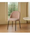 Pink fabric-metal contract chair 49 x 48 x 80 cm