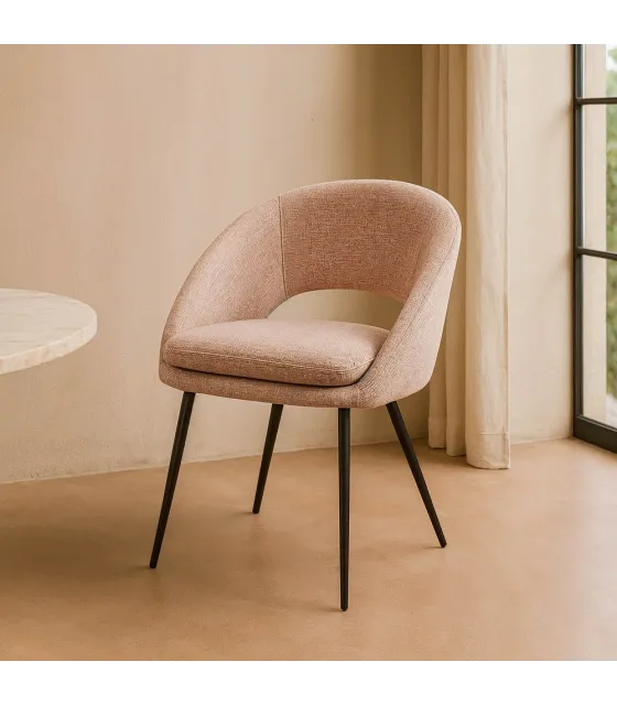 SILLA ROSA TEJIDO-METAL CONTRACT 67,50 X 47 X 79,50 CM