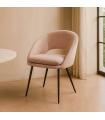Pink Fabric and Metal Chair 67.5 x 47 x 79.5 cm