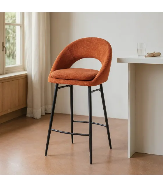 TABURETE CALABAZA TEJIDO-METAL CONTRACT 53 X 48 X 100 CM