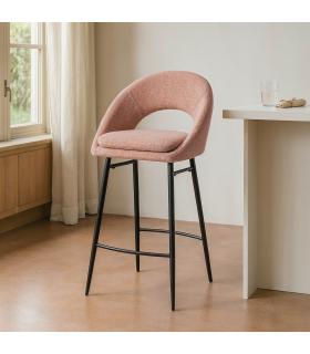 TABURETE ROSA TEJIDO-METAL CONTRACT 53 X 48 X 100 CM