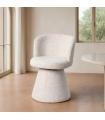 Cream fabric swivel chair 55 x 50 x 77 cm