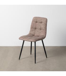 SILLA JASPEADO TAUPE TEJIDO-METAL 44 X 52 X 86 CM