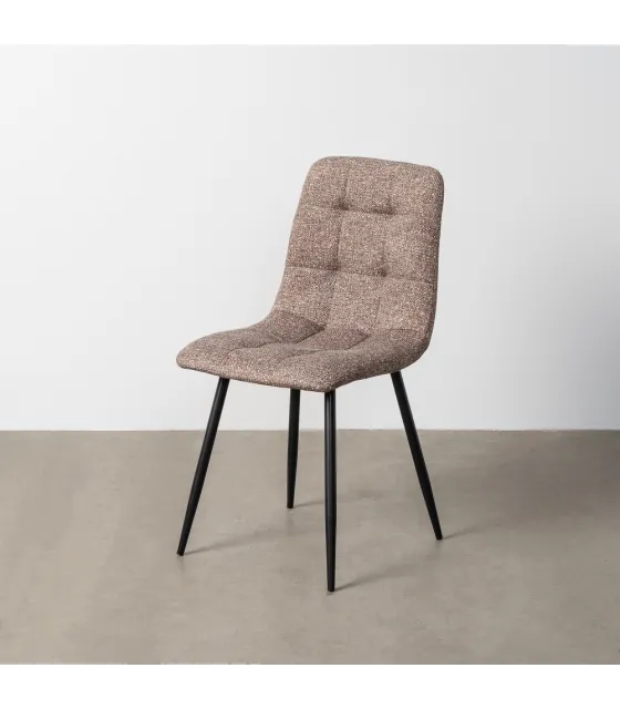 SILLA JASPEADO TAUPE TEJIDO-METAL 44 X 52 X 86 CM