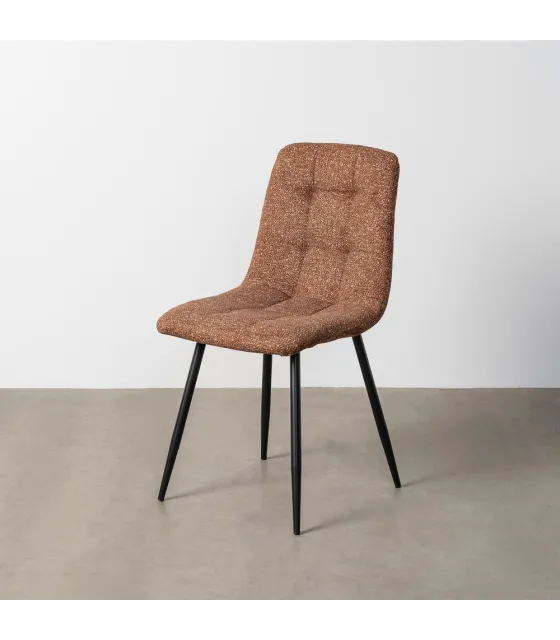SILLA JASPEADO OCRE TEJIDO-METAL 44 X 52 X 86 CM