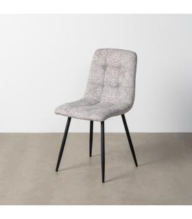 SILLA JASPEADO GRIS-BLANCO TEJIDO-METAL 44 X 52 X 86 CM