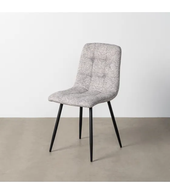 SILLA JASPEADO GRIS-BLANCO TEJIDO-METAL 44 X 52 X 86 CM