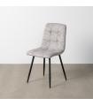 SILLA JASPEADO GRIS-BLANCO TEJIDO-METAL 44 X 52 X 86 CM