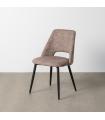 SILLA JASPEADO TAUPE TEJIDO-METAL 50 X 57 X 81 CM