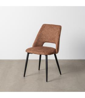 SILLA JASPEADO OCRE TEJIDO-METAL 50 X 57 X 81 CM