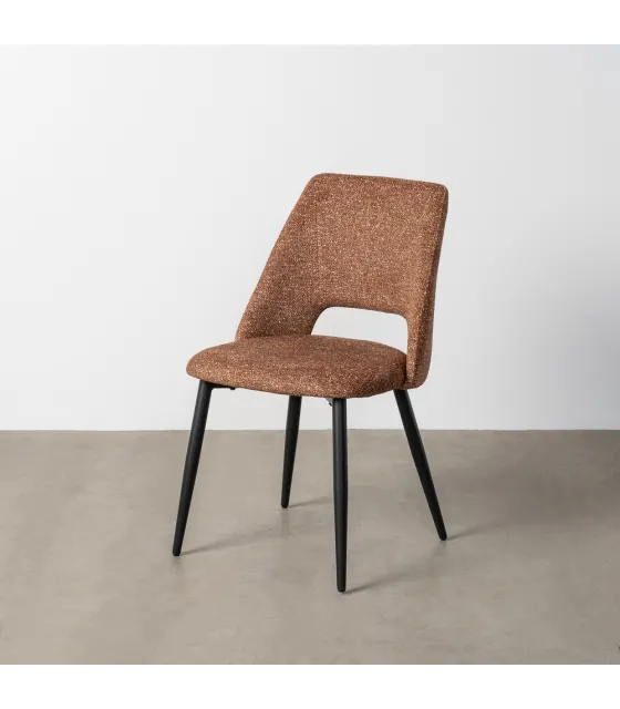 SILLA JASPEADO OCRE TEJIDO-METAL 50 X 57 X 81 CM