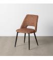 Ochre fabric-metal marl chair 50 x 57 x 81 cm
