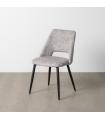 SILLA JASPEADO GRIS-BLANCO TEJIDO-METAL 50 X 57 X 81 CM