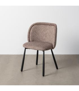 SILLA JASPEADO TAUPE TEJIDO-METAL 56 X 56 X 78 CM