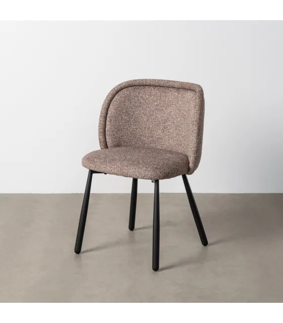 SILLA JASPEADO TAUPE TEJIDO-METAL 56 X 56 X 78 CM
