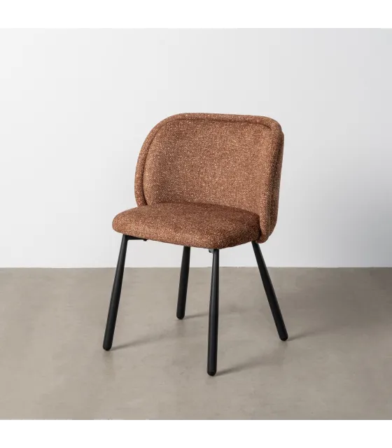 SILLA JASPEADO OCRE TEJIDO-METAL 56 X 56 X 78 CM