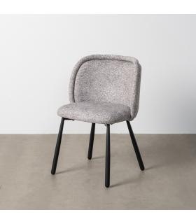 SILLA JASPEADO GRIS-BLANCO TEJIDO-METAL 56 X 56 X 78 CM
