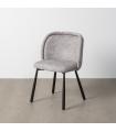 Grey-white fabric-metal marl chair 56 x 56 x 78 cm