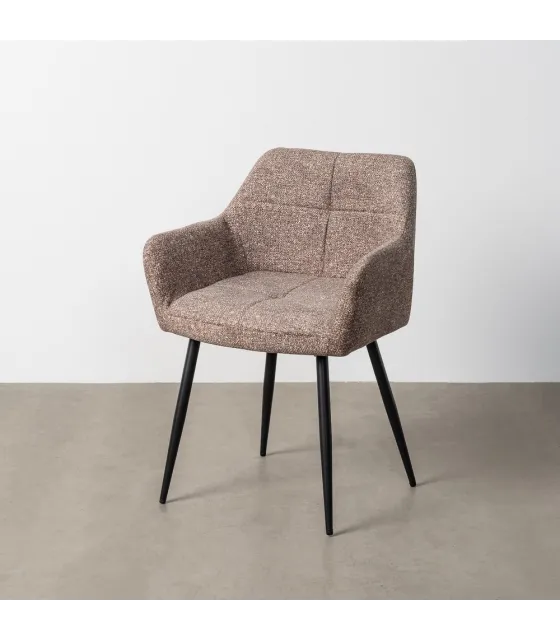 SILLA JASPEADO TAUPE TEJIDO-METAL 59 X 54 X 81 CM