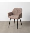 Taupe fabric-metal marl chair 59 x 54 x 81 cm