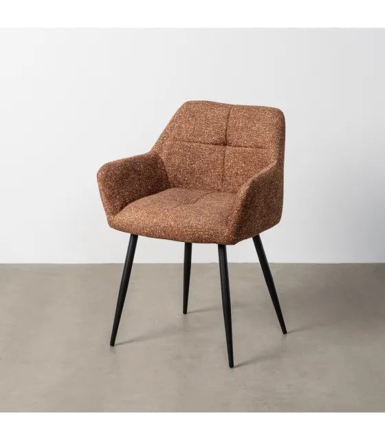 SILLA JASPEADO OCRE TEJIDO-METAL 59 X 54 X 81 CM