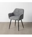 Green marl fabric-metal chair 59 x 54 x 81 cm