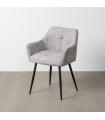 Grey-white fabric-metal marl chair 59 x 54 x 81 cm